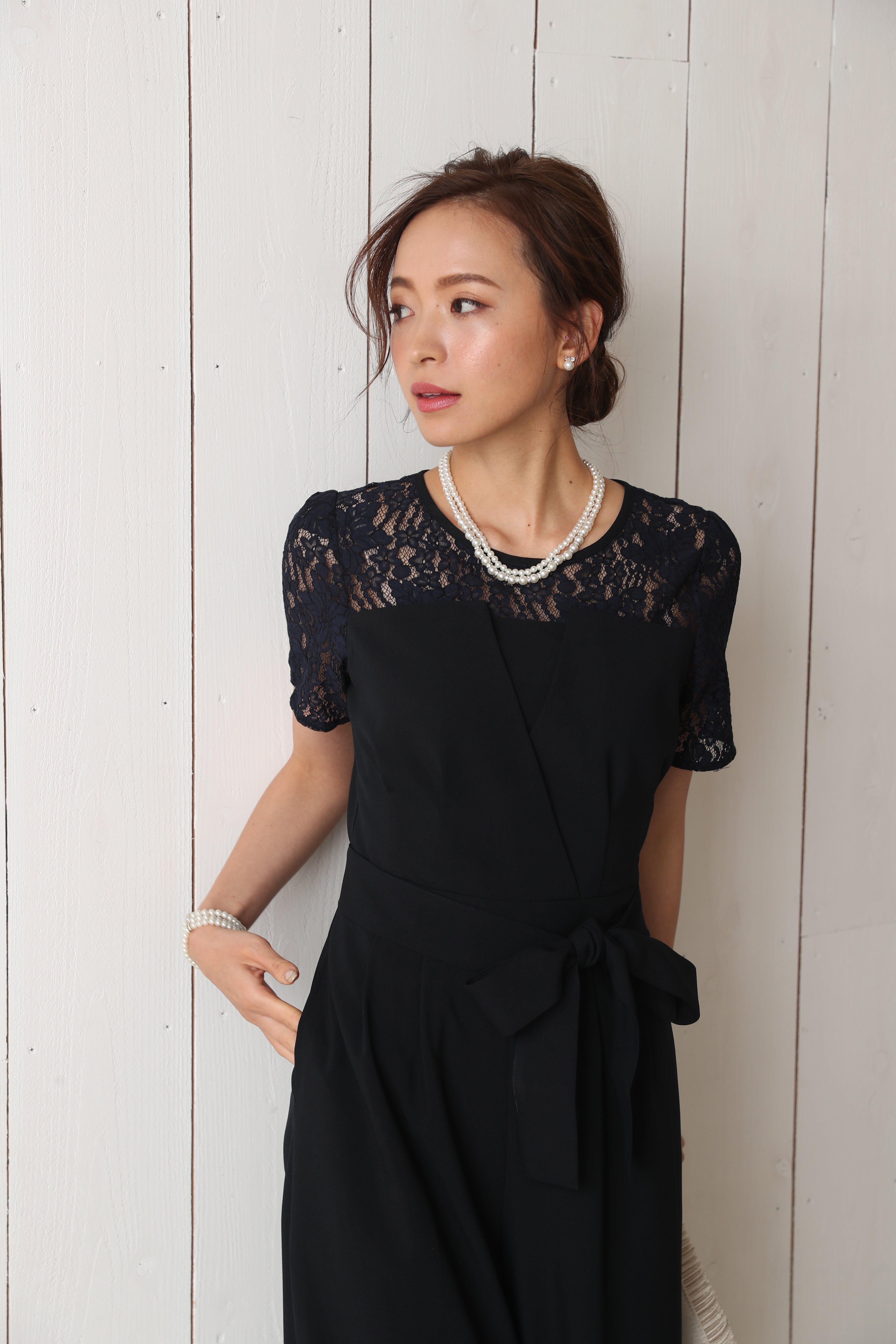 [レンタル] BELINDA DE CAPRIS 袖付きタックテーパード オールインワン パンツドレス ネイビーの宅配レンタル - 18