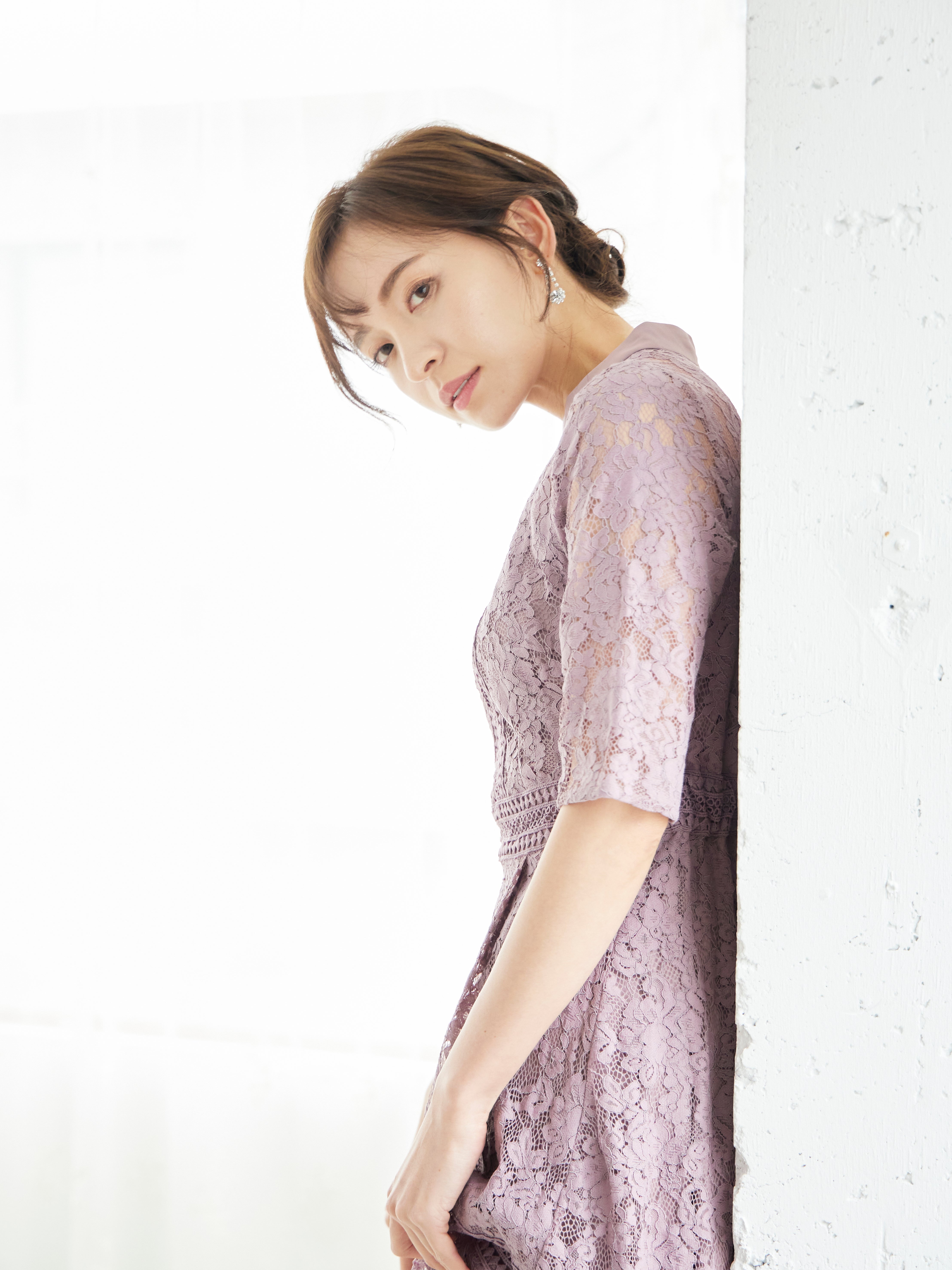 [レンタル] BELINDA DE CAPRIS ケミカルレース フィッシュテール ワンピースドレス ダークピンクの宅配レンタル - 12