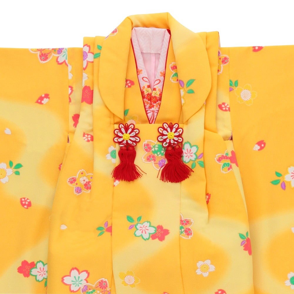 七五三/節句 被布セット 3歳女の子 被布セット 可憐 桜模様