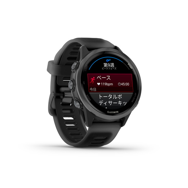 ガーミン(GARMIN) Forerunner 570 42mm ランニングGPSウォッチ ブラック 斜め(右) - 3