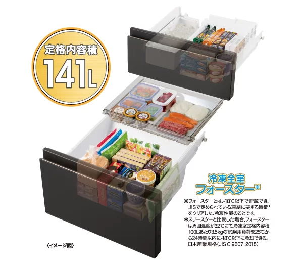 [レンタル] [452L][ファミリー向け][右開き]アクア AQR-VZA45A 冷凍冷蔵庫 - 25