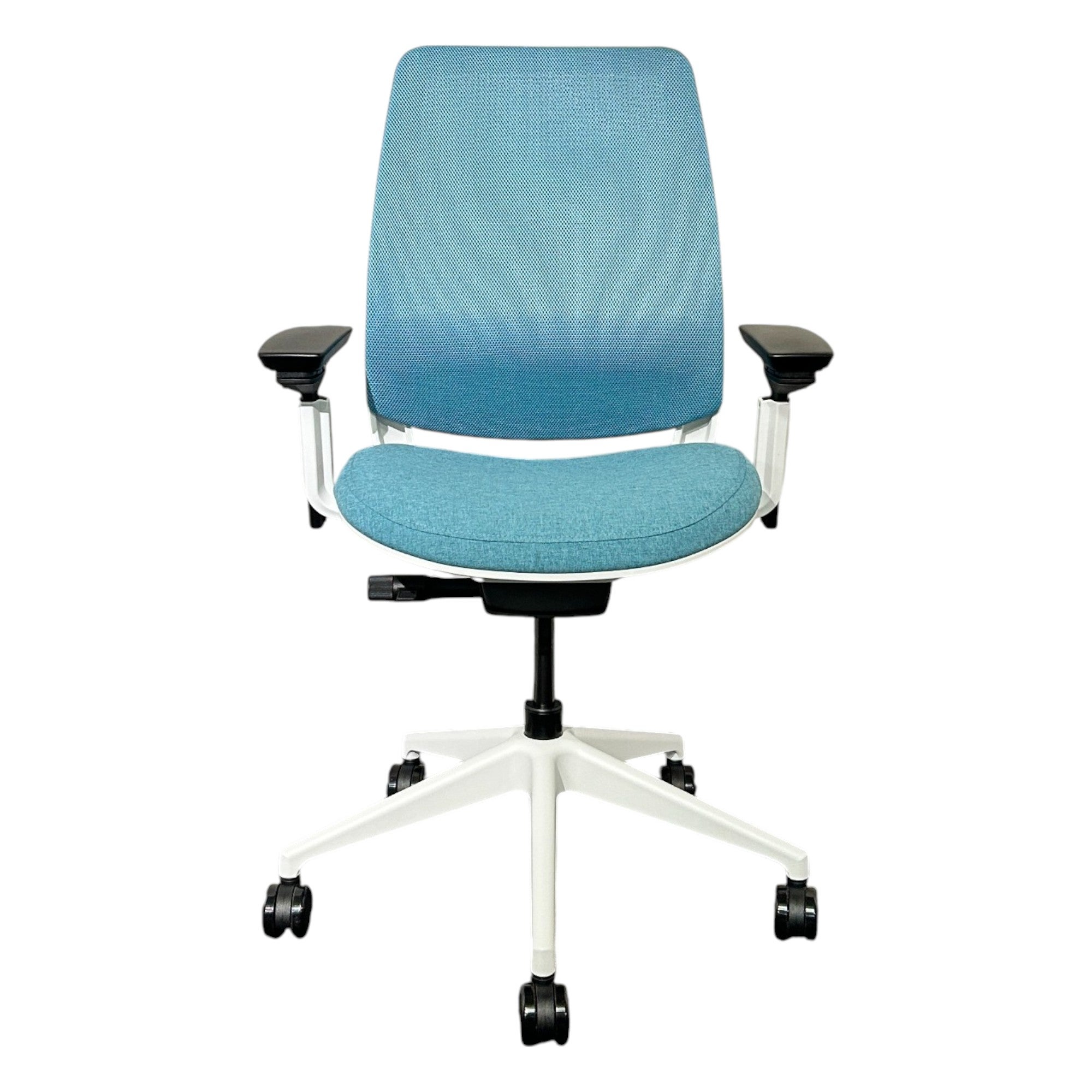 [レンタル] Steelcase オフィスチェア Series2 ハイバック 可動肘 ランバーサポート ラグーン ホワイト 436AIR3DSA - 2