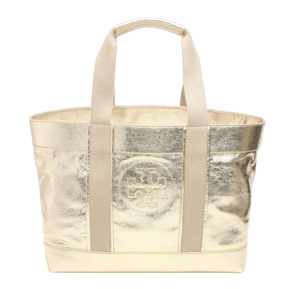 レディース トリーバーチ メタリックレザー トートバッグ