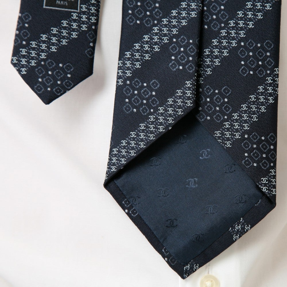 [レンタル] シャネル メンズネクタイ シルク ブルー/ネイビー 花柄の宅配レンタル - 9