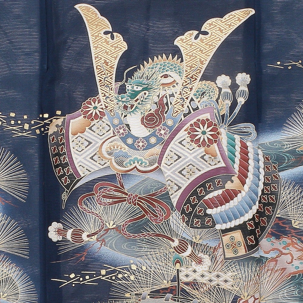 [レンタル] 男の子 お宮参り 産着・絽（夏用）レンタル6点フルセット 正絹 兜 宝船の宅配レンタル - 3