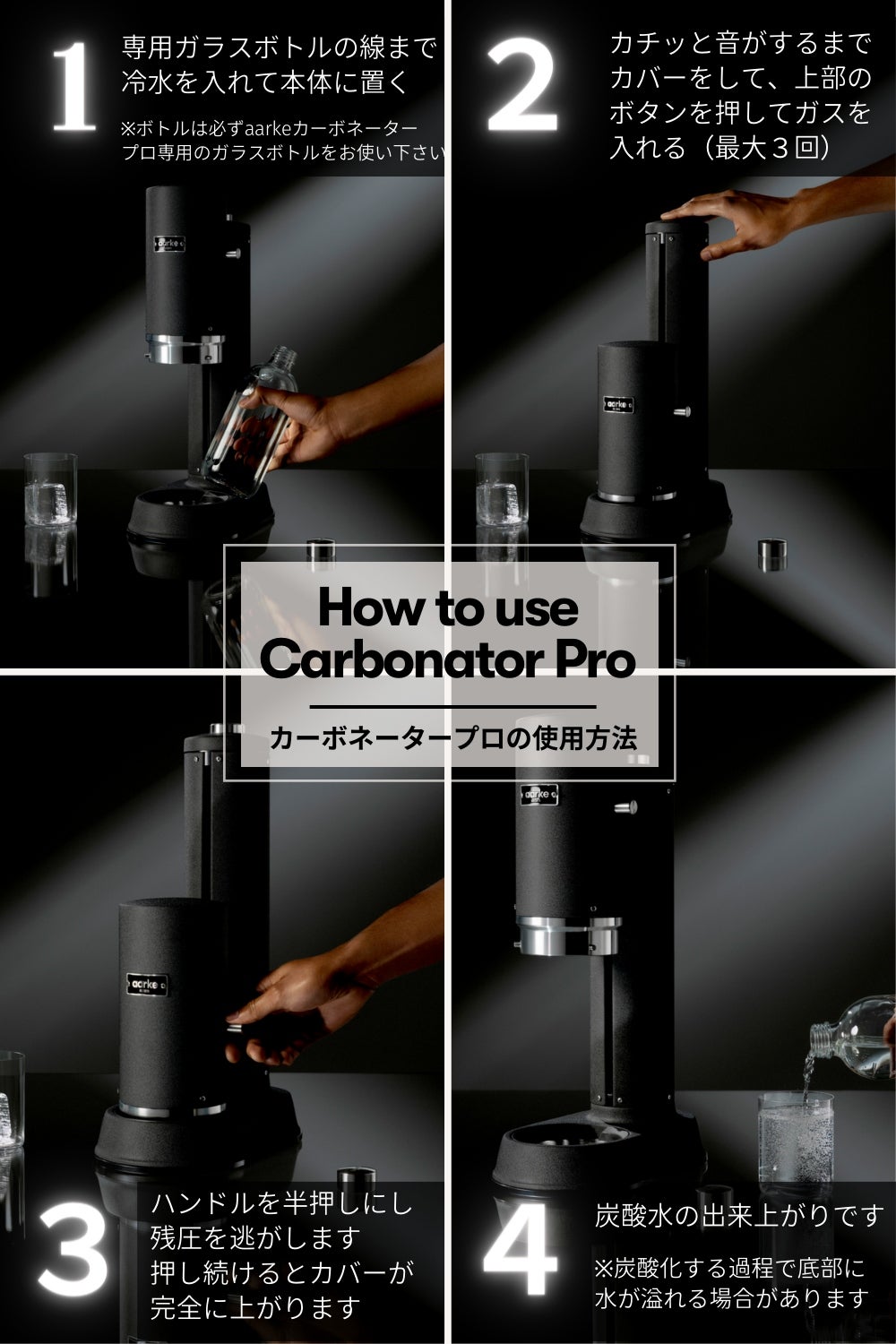 アールケ aarke カーボネーター2 マットブラック　炭酸水 炭酸水を作る時間が極上のおうち時間に！QOLが爆上がりするソーダ