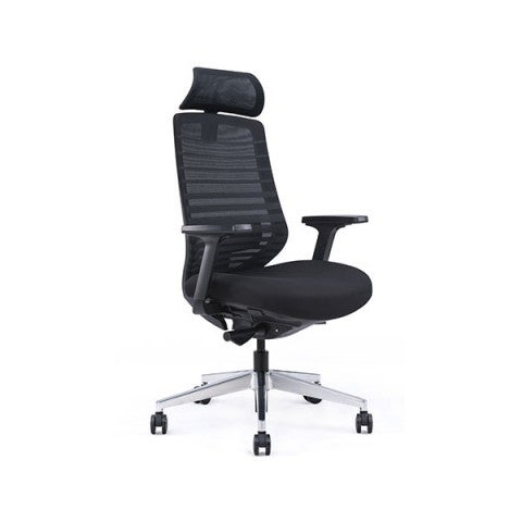 [レンタル] Kagg.jp オリジナルチェア ハイバック メッシュタイプ 可動肘 ナイロンキャスター(カーペット向け) KAY-01BK オフィスチェア ※1都3県のみ対応