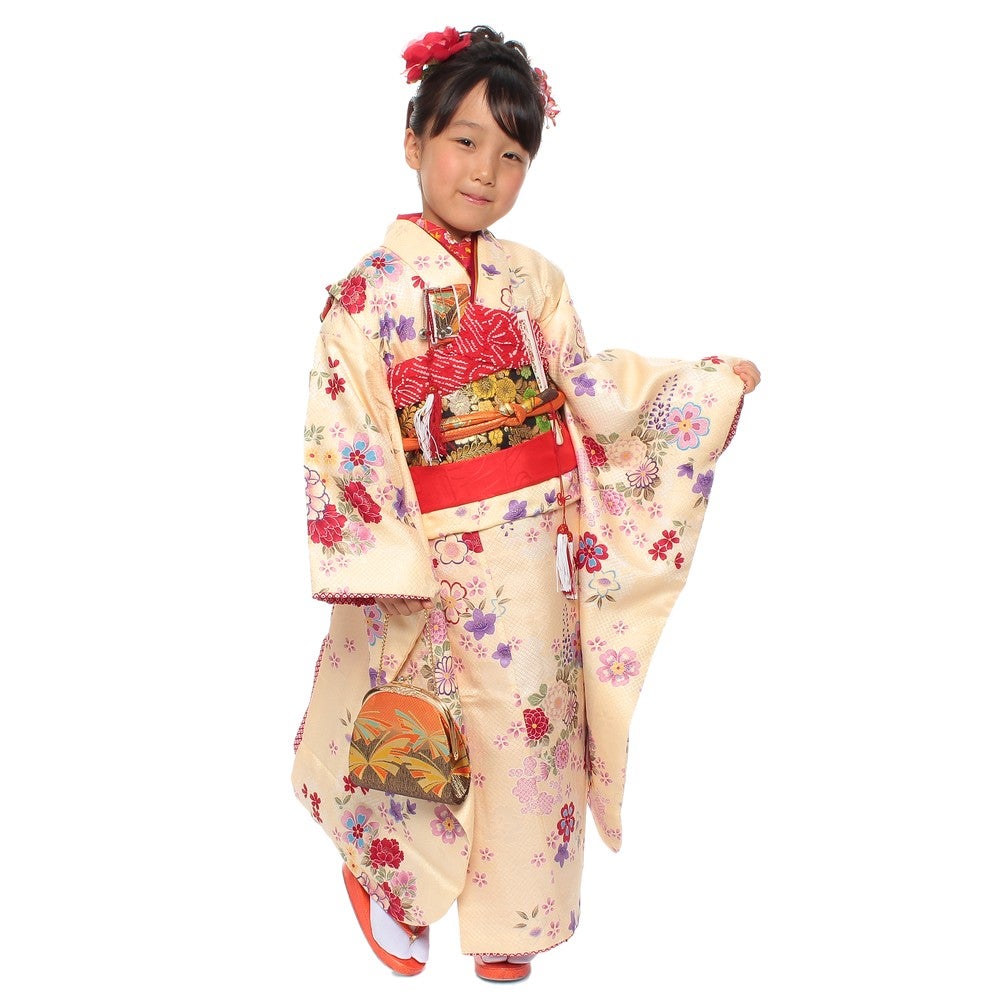 [レンタル] 七五三/節句 着物セット 7歳女の子 艶やか 花々の宅配レンタル - 6