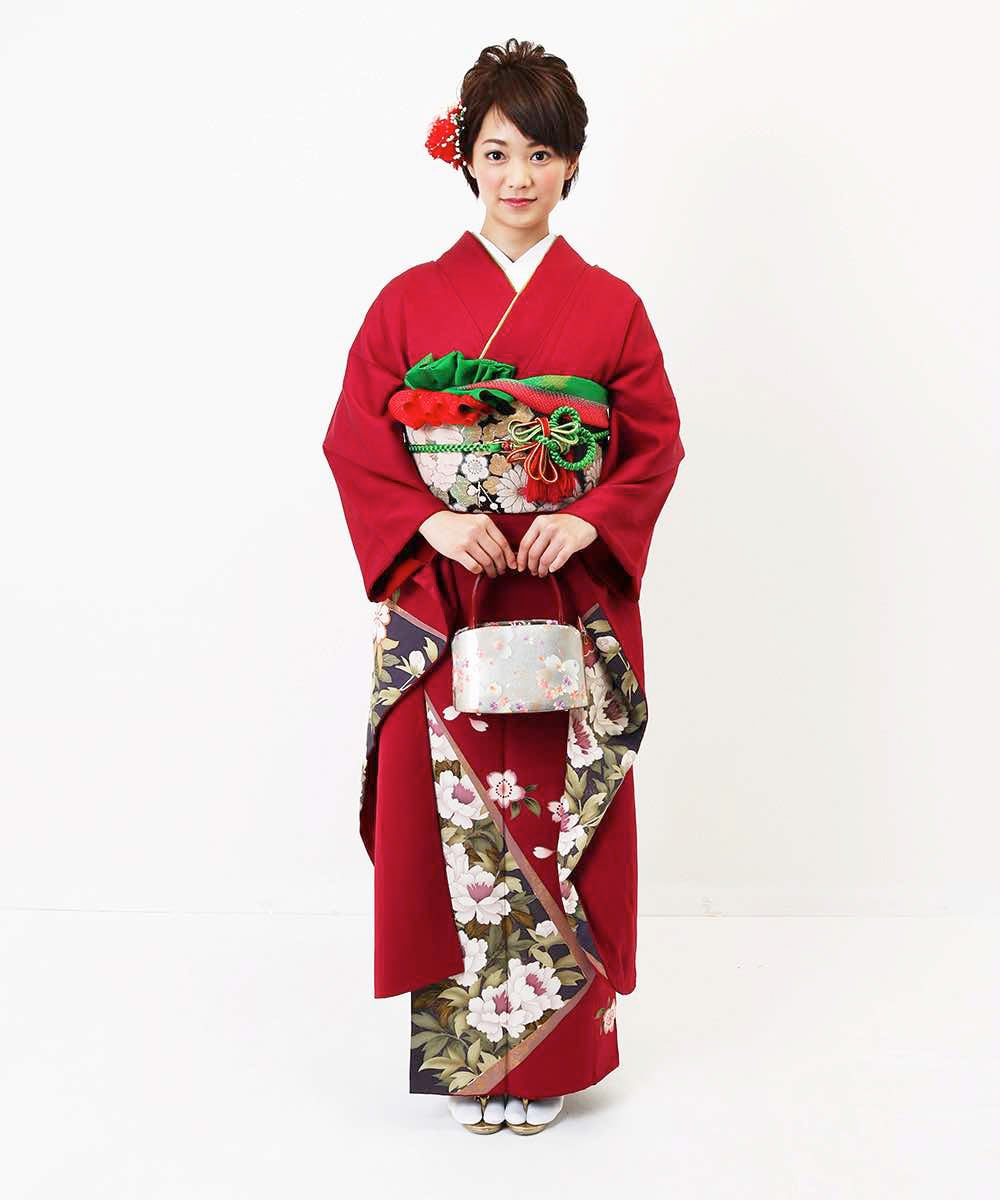 [レンタル] レンタル振袖フルセット-294 赤系 花柄の宅配レンタル - 2