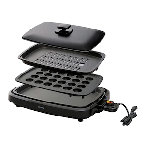 [レンタル] アイリスオーヤマ 網焼き風ホットプレート APA-137-B [たこ焼き/平面/網焼き]
