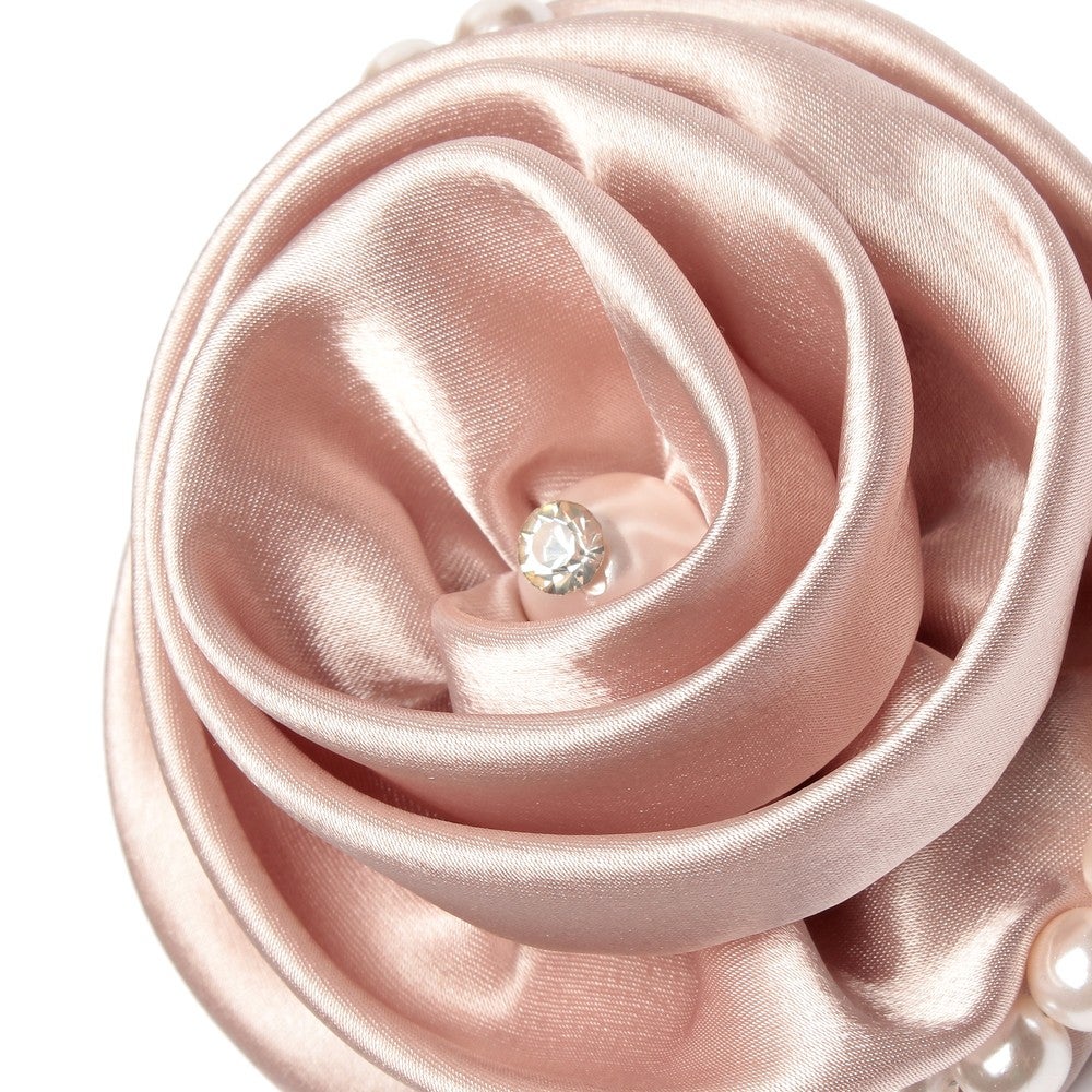 [レンタル] レディース 華やかローズ＆キラキラパール コサージュ ピンク