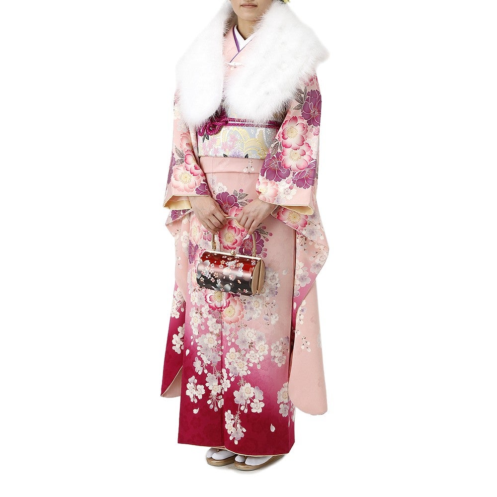 [レンタル] 振袖 花柄 Lサイズ(レッド) / LLサイズ(ピンク)の宅配レンタル - 6