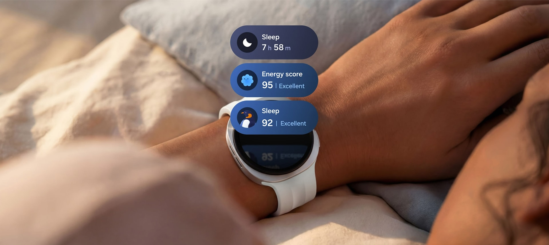 サムスン(Samsung) Galaxy Watch9 (Bluetooth, 44 mm) 睡眠トラッキング 着用シーン - 16