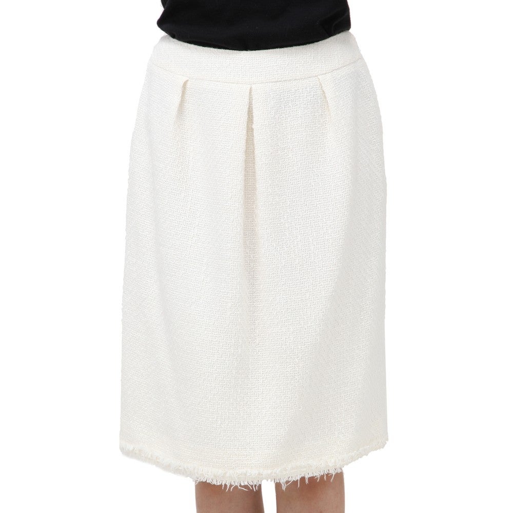 [レンタル] ルネ ツイード仕立て セレモニースーツ3点セット(ジャケット+スカート+コサージュ) ホワイトの宅配レンタル - 5