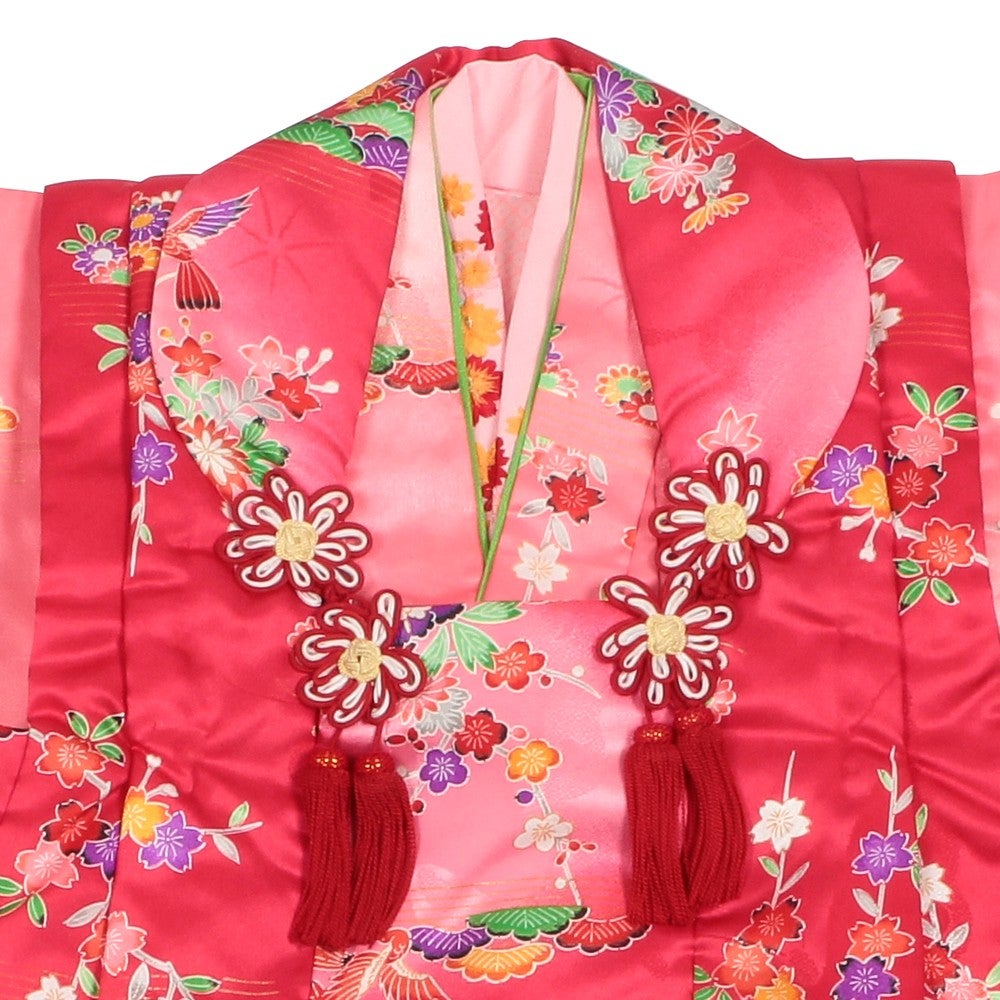 七五三/節句 被布セット 3歳女の子 濃淡柄 鶴