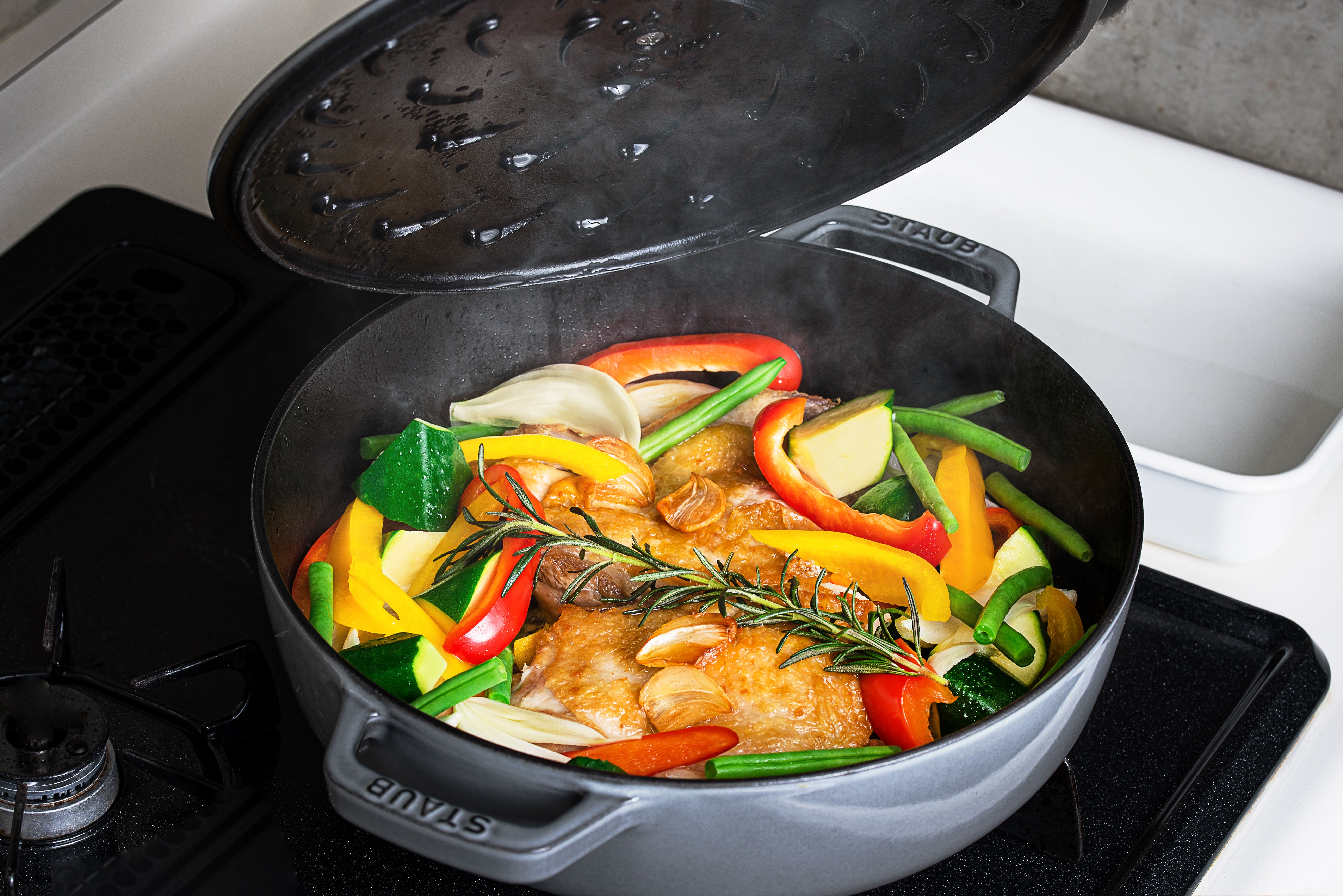 [レンタル] STAUB ストウブ ブレイザー・ソテーパン カンパーニュ 28cm 鋳物 ホーロー 鍋 浅型 - 4