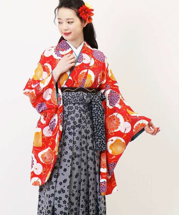 [レンタル] 【対応身長 157cm～165cm】卒業式 袴 レンタル フルセット 女性 袴セット-1042