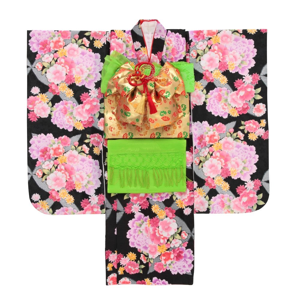 [レンタル] 七五三/節句 着物セット 7歳女の子 大牡丹の宅配レンタル - 4