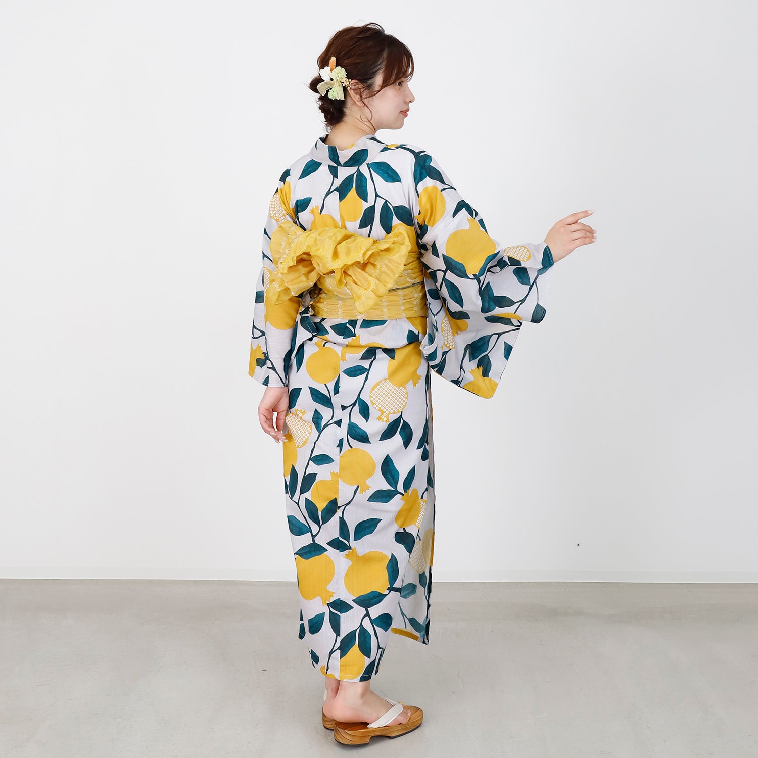 [レンタル] [2025新作]SION レディース浴衣 葉模様 フリーサイズの宅配レンタル - 5