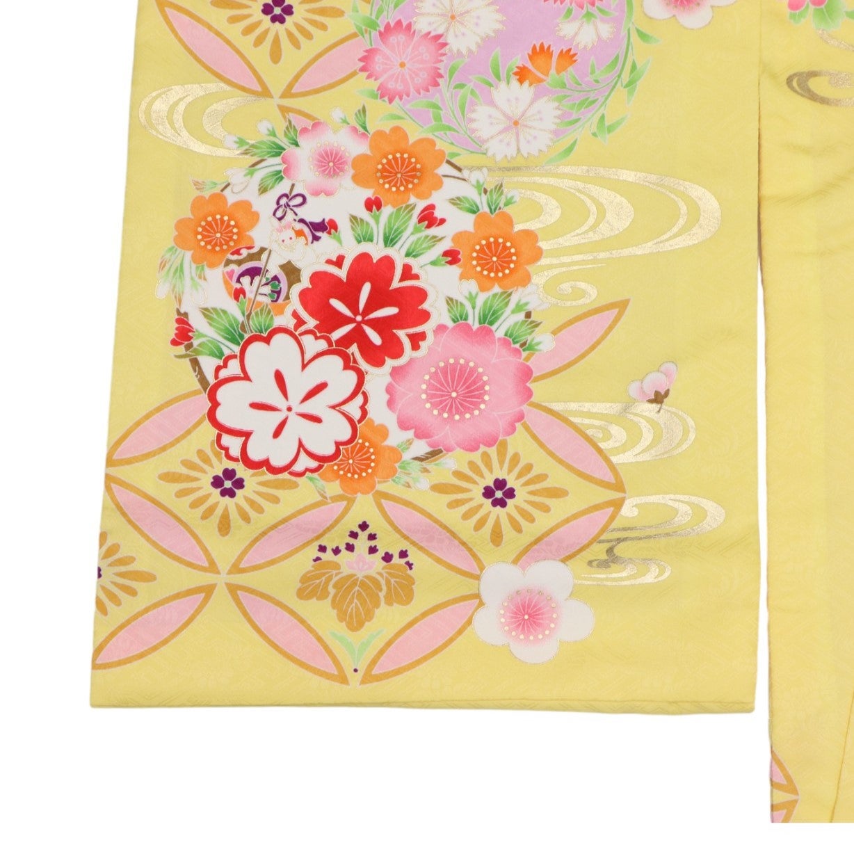 [レンタル] 女の子 お宮参り 産着レンタル6点フルセット 貝桶 黄色の宅配レンタル - 3