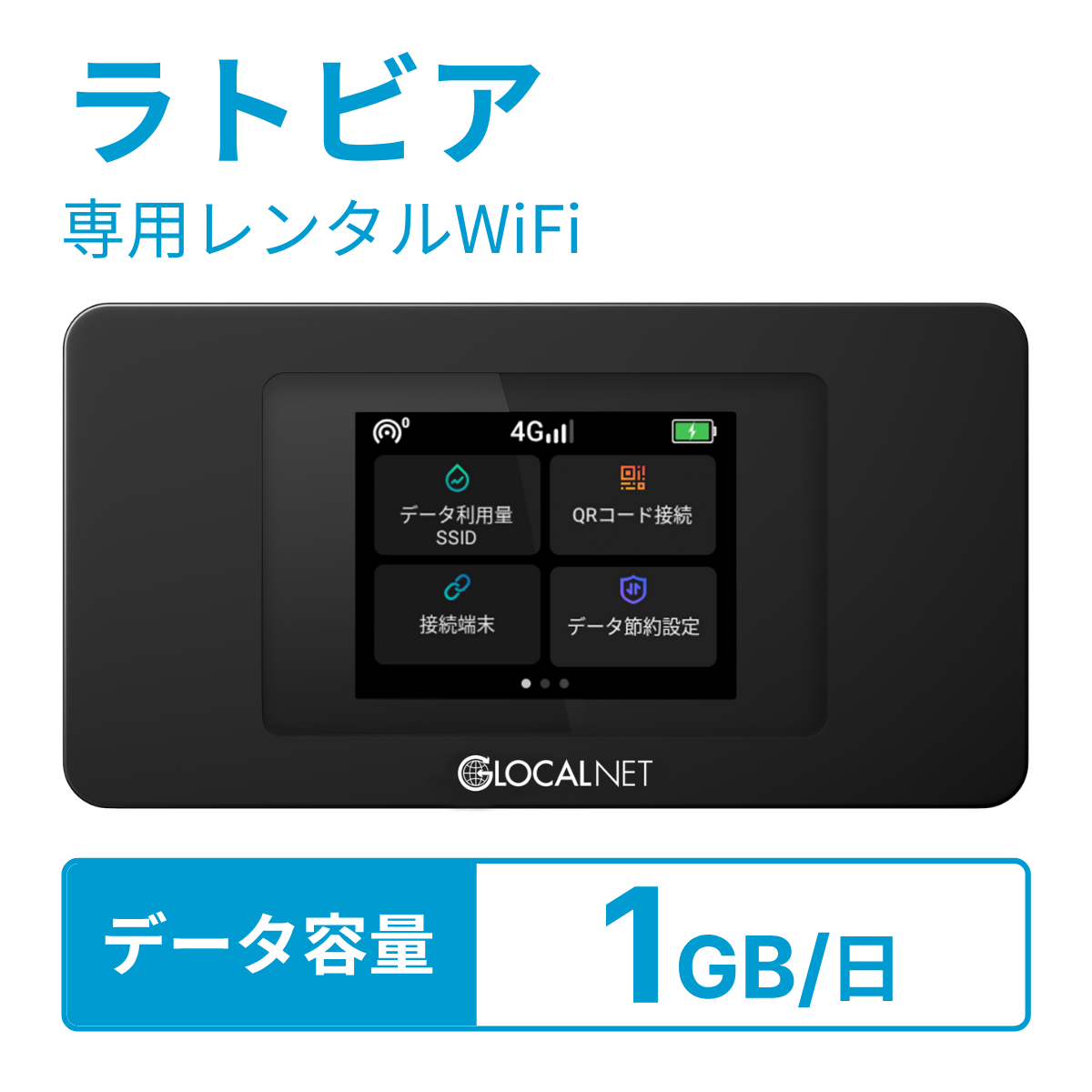 [レンタル] レンティオWiFi ラトビアWiFi 4G 1GB/日 データ容量プラン