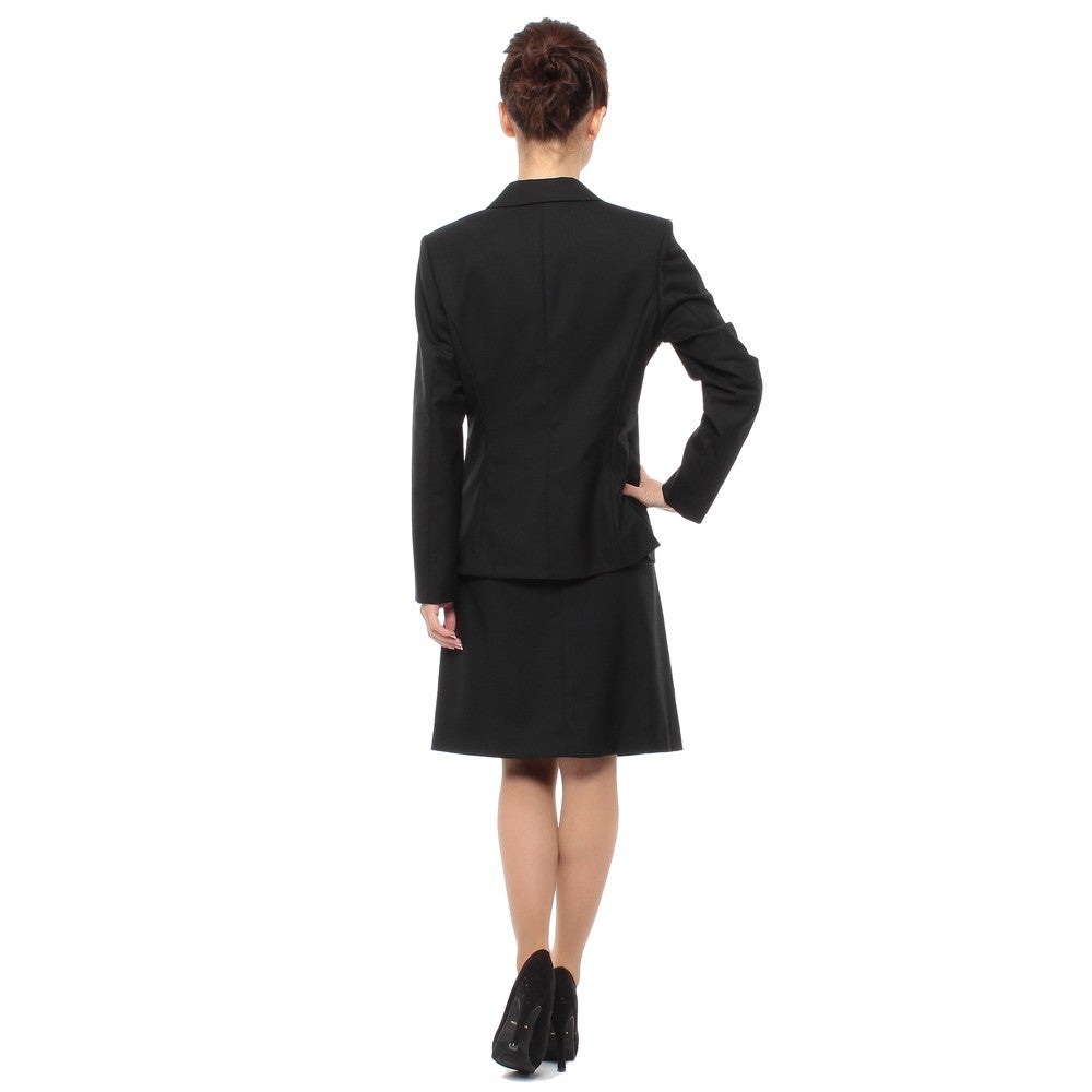 [レンタル] レディース フォーマルスーツ2点セット(ジャケット+フレアスカート) ブラックの宅配レンタル - 3
