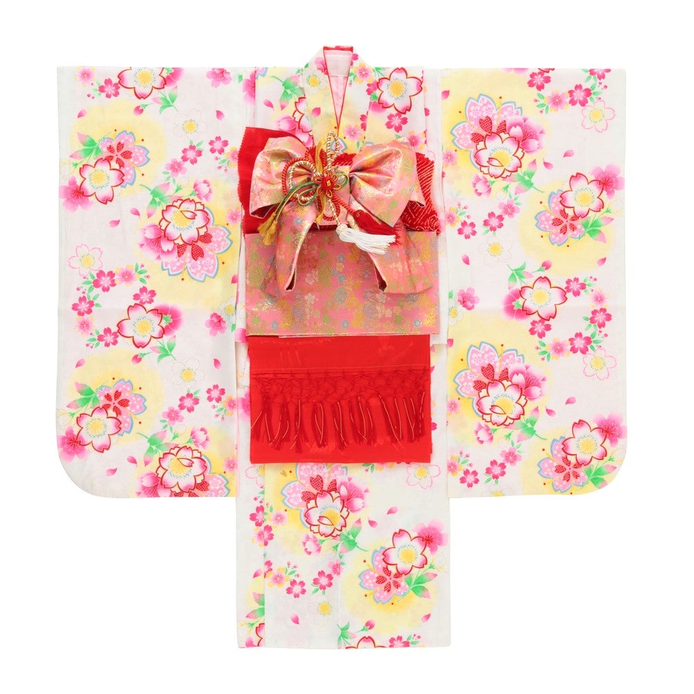 [レンタル] 七五三/節句 着物セット 7歳女の子 大輪桜 ふんわりの宅配レンタル - 4