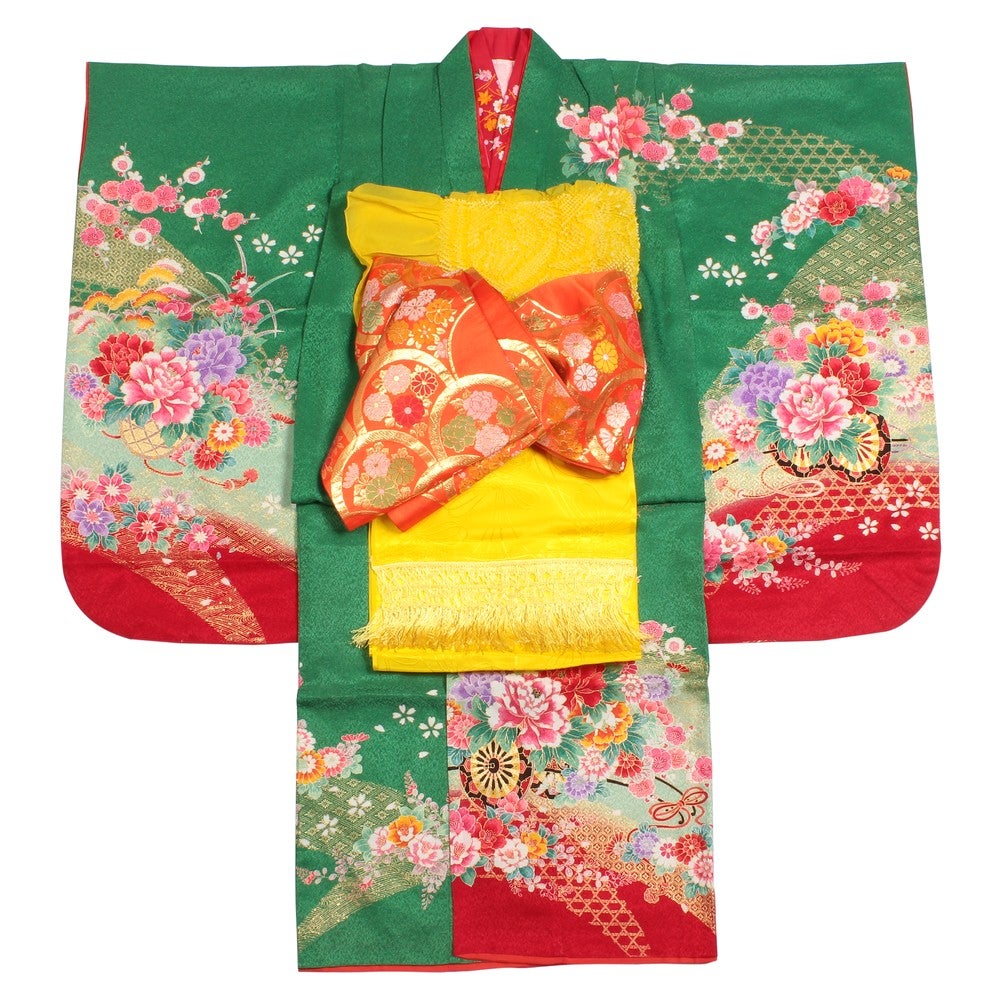 [レンタル] 七五三/節句 着物セット 7歳女の子 牡丹柄 華美の宅配レンタル - 4