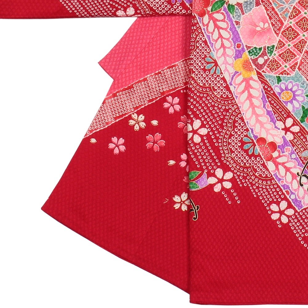 [レンタル] 女の子 お宮参り 産着レンタル6点フルセット 正絹 牡丹 疋田模様の宅配レンタル - 2