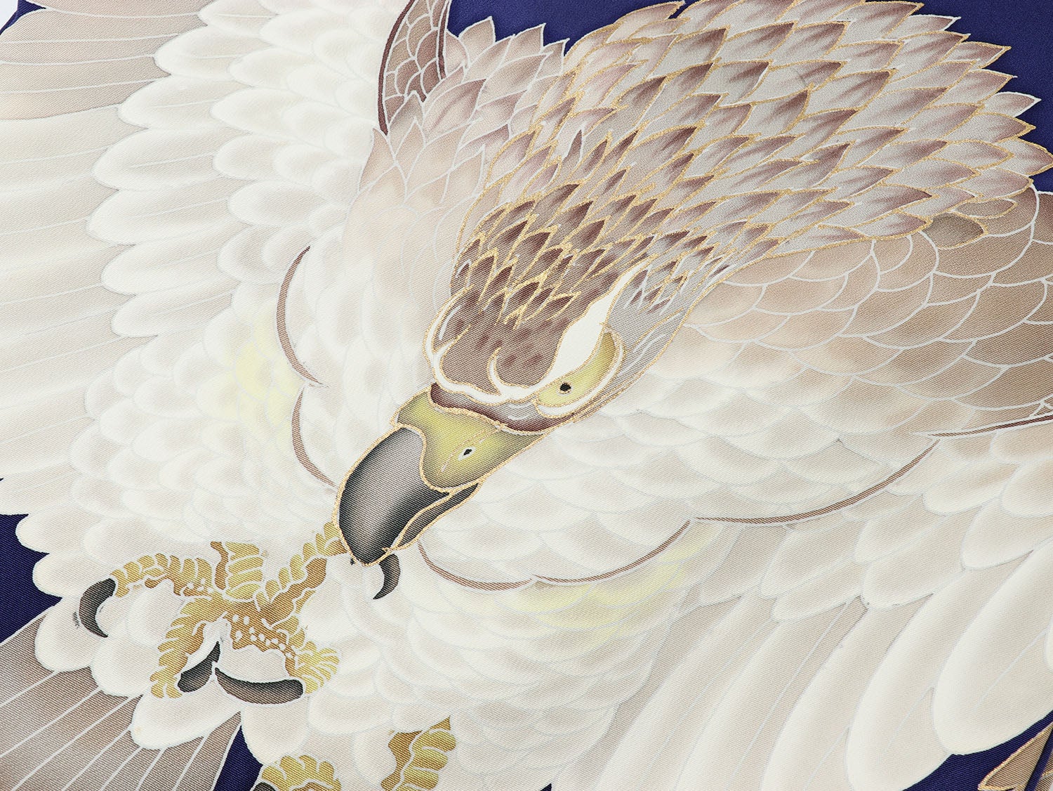 [レンタル] 男の子 お宮参り 産着 レンタル6点フルセット 正絹 二羽鷹に針松 紺色の宅配レンタル - 5