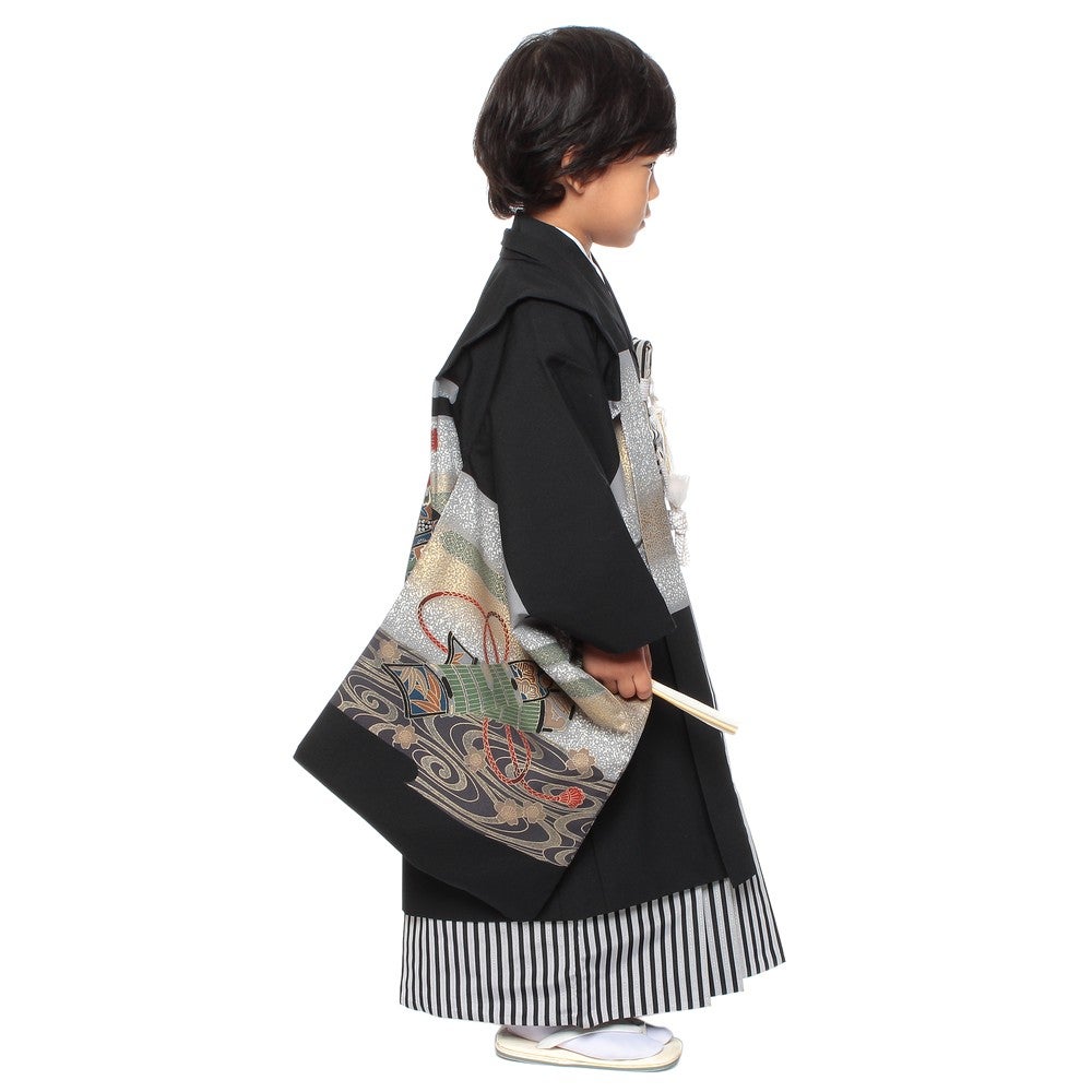 [レンタル] 七五三/節句 袴セット 5歳 男の子 渦巻き模様 兜の宅配レンタル - 2