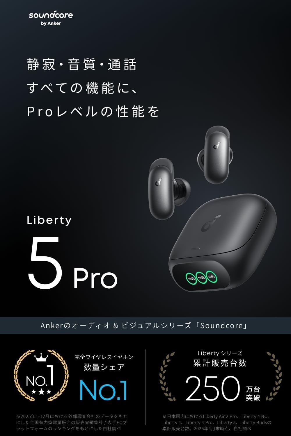 [レンタル] Anker Liberty 5 Pro ノイズキャンセリング搭載完全ワイヤレスイヤホン - 7