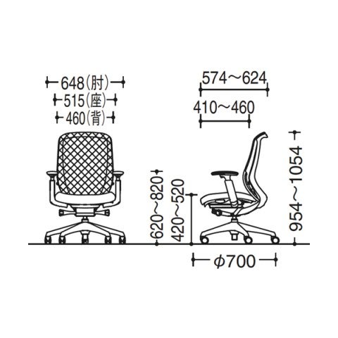 [レンタル] オカムラ Sylphy(シルフィー) ハイバック メッシュタイプ 可動肘 ウレタンキャスター(フローリング向け) C685ZR-FMP1 オフィスチェア ※1都3県のみ対応 - 2
