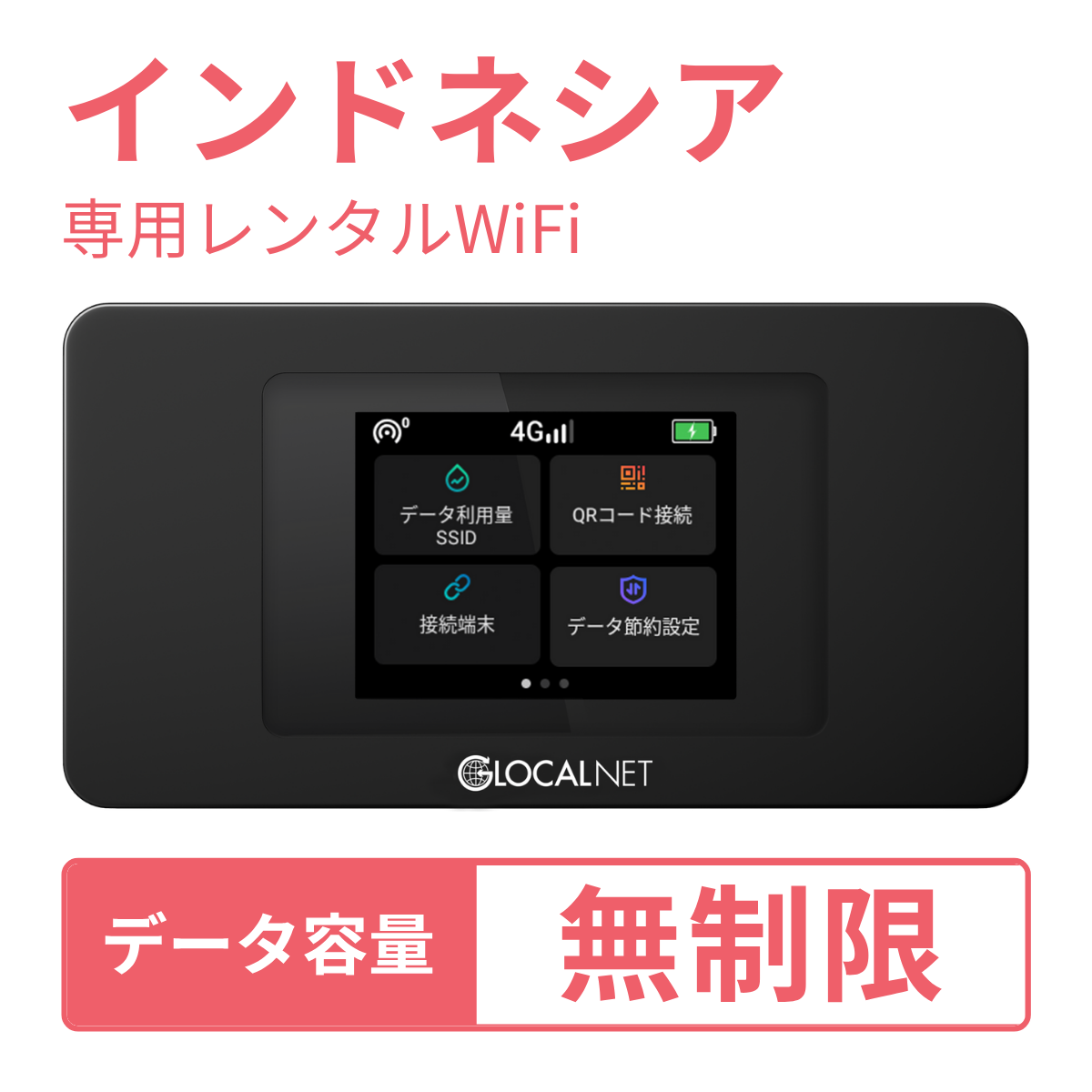 [レンタル] レンティオWiFi インドネシアWiFi 4G 無制限/日 データ容量プラン