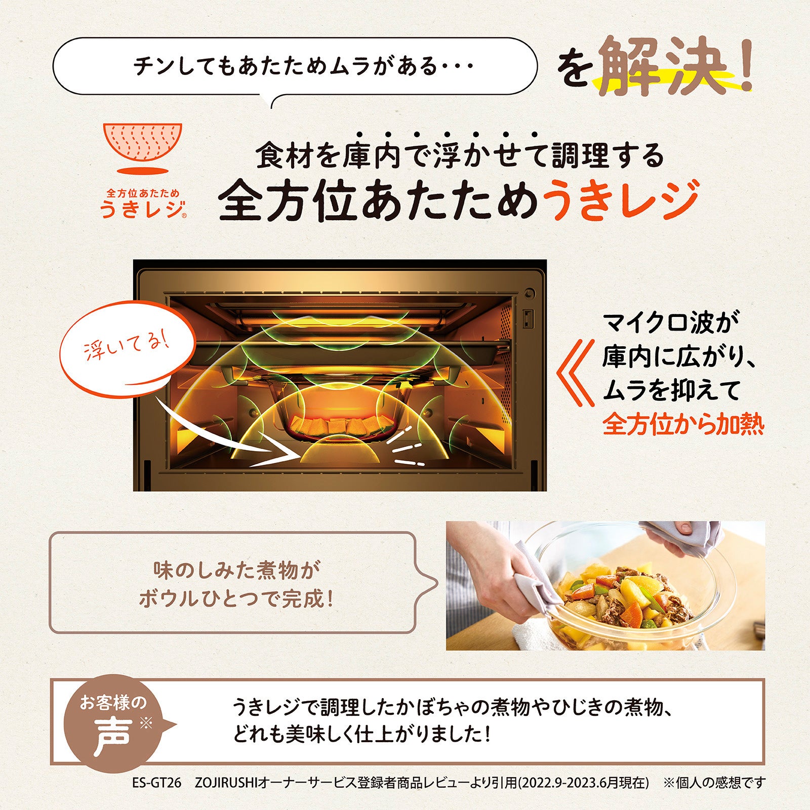 [レンタル] 象印 EVERINO(エブリノ）ES-GU26 オーブンレンジ 26L - 7