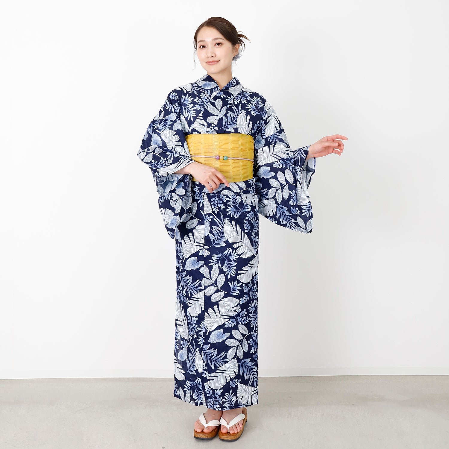 [レンタル] [2025新作]SION レディース浴衣 葉模様 フリーサイズの宅配レンタル - 3