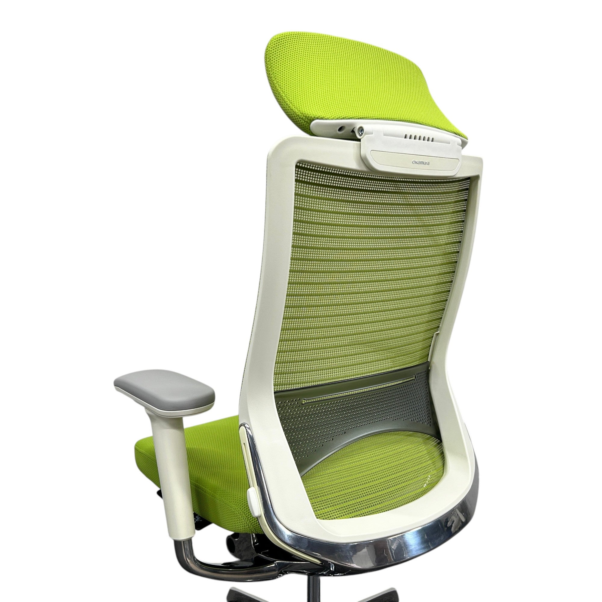 [レンタル] オカムラ オフィスチェア コーラル エクストラハイバック 可動肘 ランバーサポート付き ライムグリーン ポリッシュ CQ8ABZ-FSH5 - 11