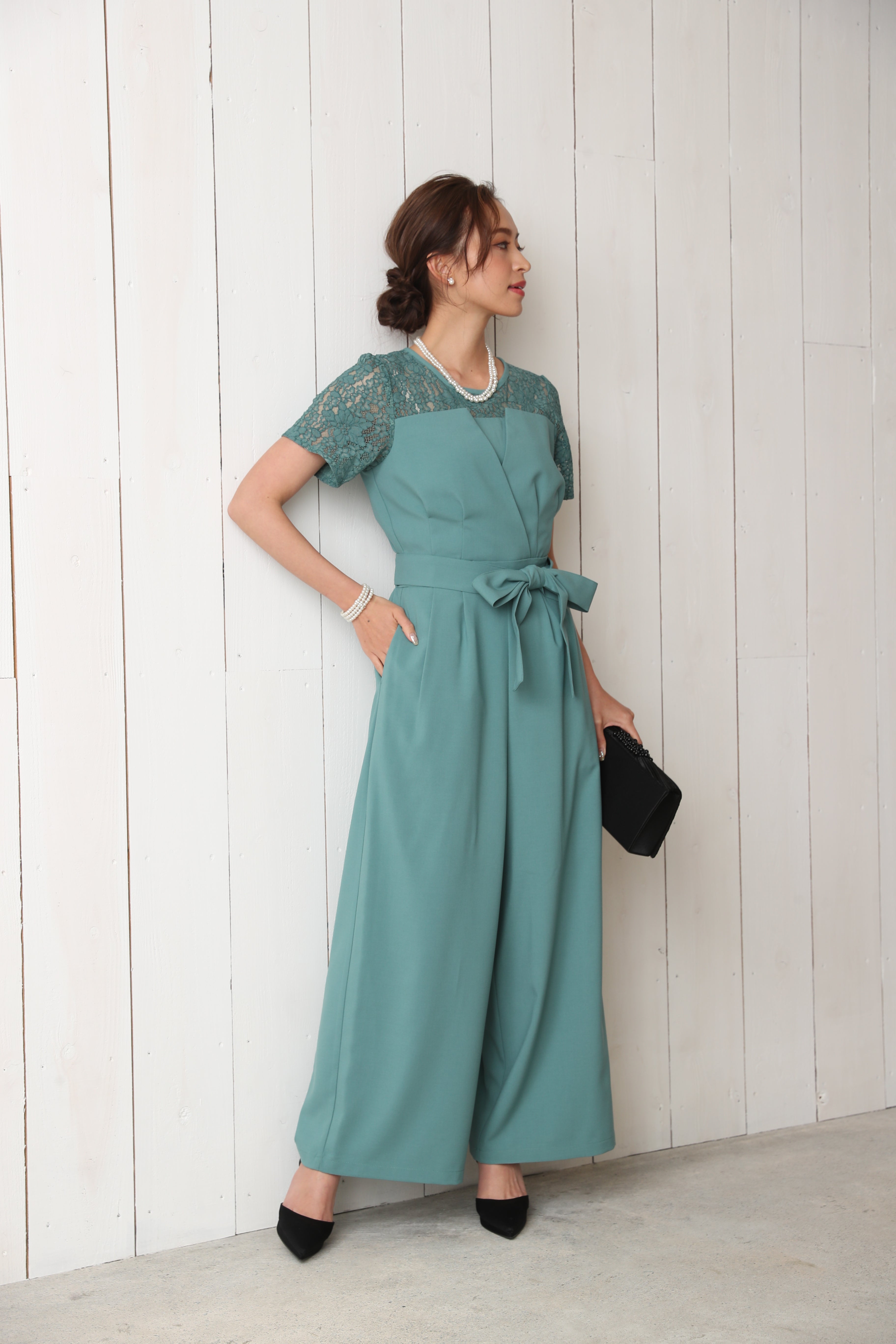 [レンタル] BELINDA DE CAPRIS 袖付きタックテーパード オールインワン パンツドレス ミントの宅配レンタル - 11