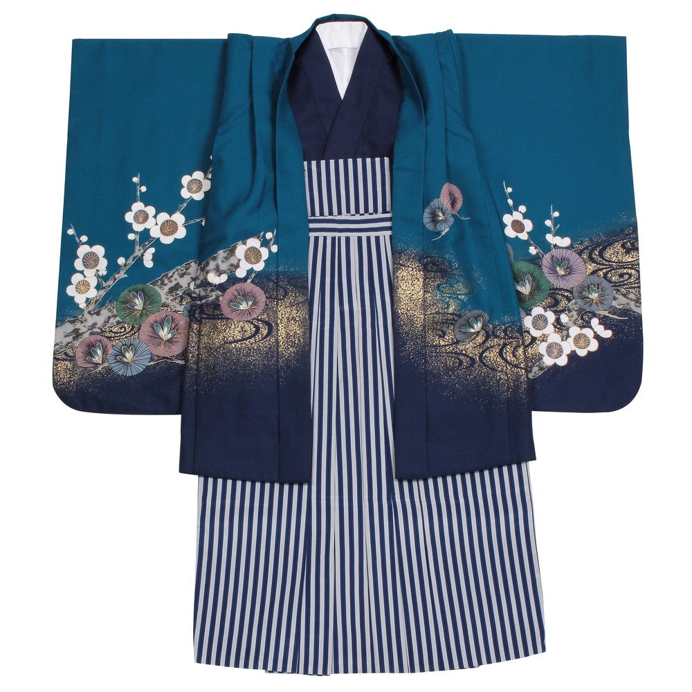 [レンタル] 七五三/節句 袴セット 5歳 男の子 梅柄 金彩の宅配レンタル - 4