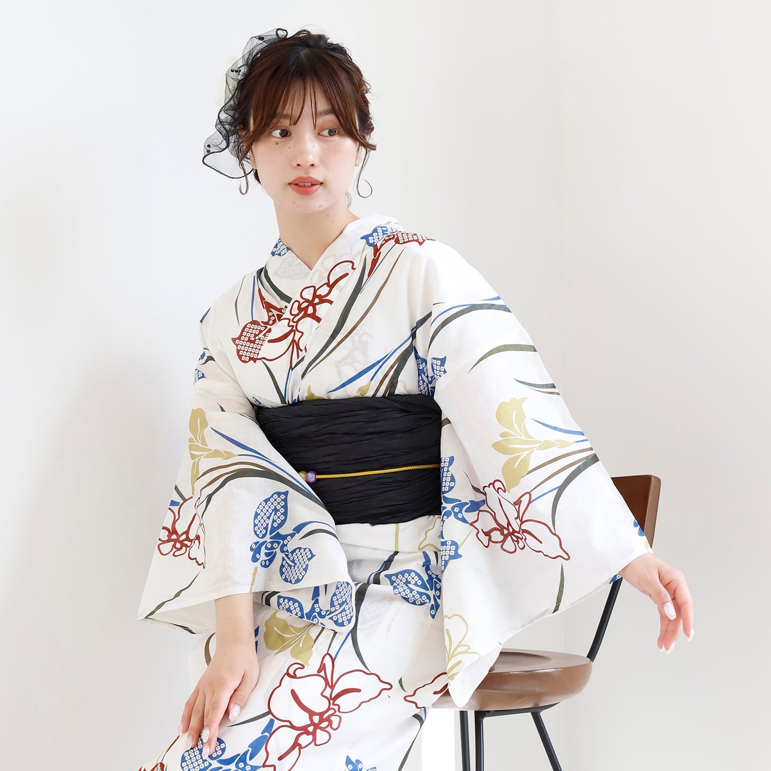 [レンタル] [2025新作]SION レディース浴衣 菖蒲 フリーサイズ