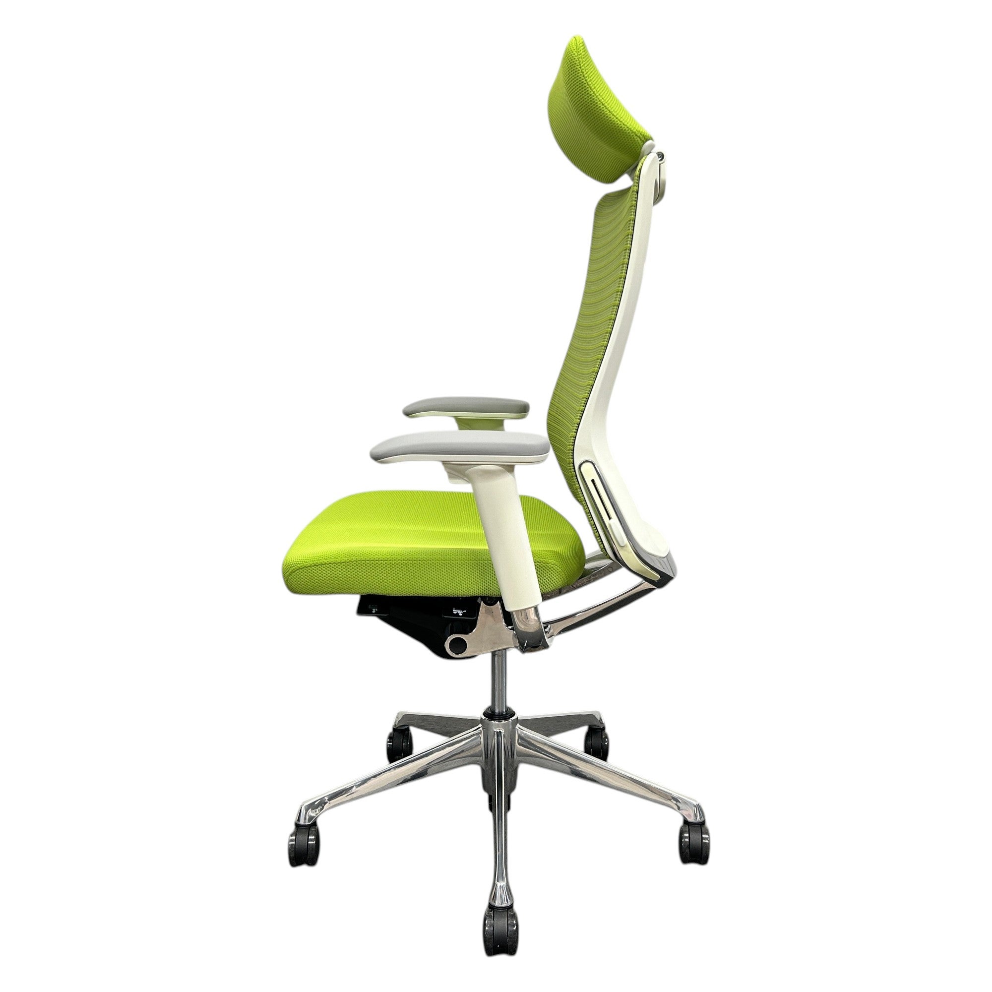 [レンタル] オカムラ オフィスチェア コーラル エクストラハイバック 可動肘 ランバーサポート付き ライムグリーン ポリッシュ CQ8ABZ-FSH5 - 3