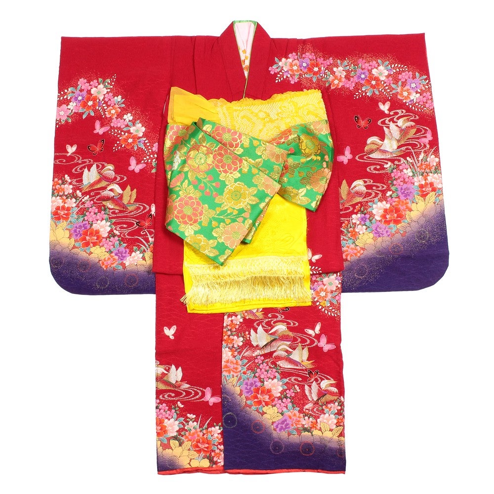 [レンタル] 七五三/節句 着物セット 7歳女の子 華やか グラデーション模様の宅配レンタル - 4
