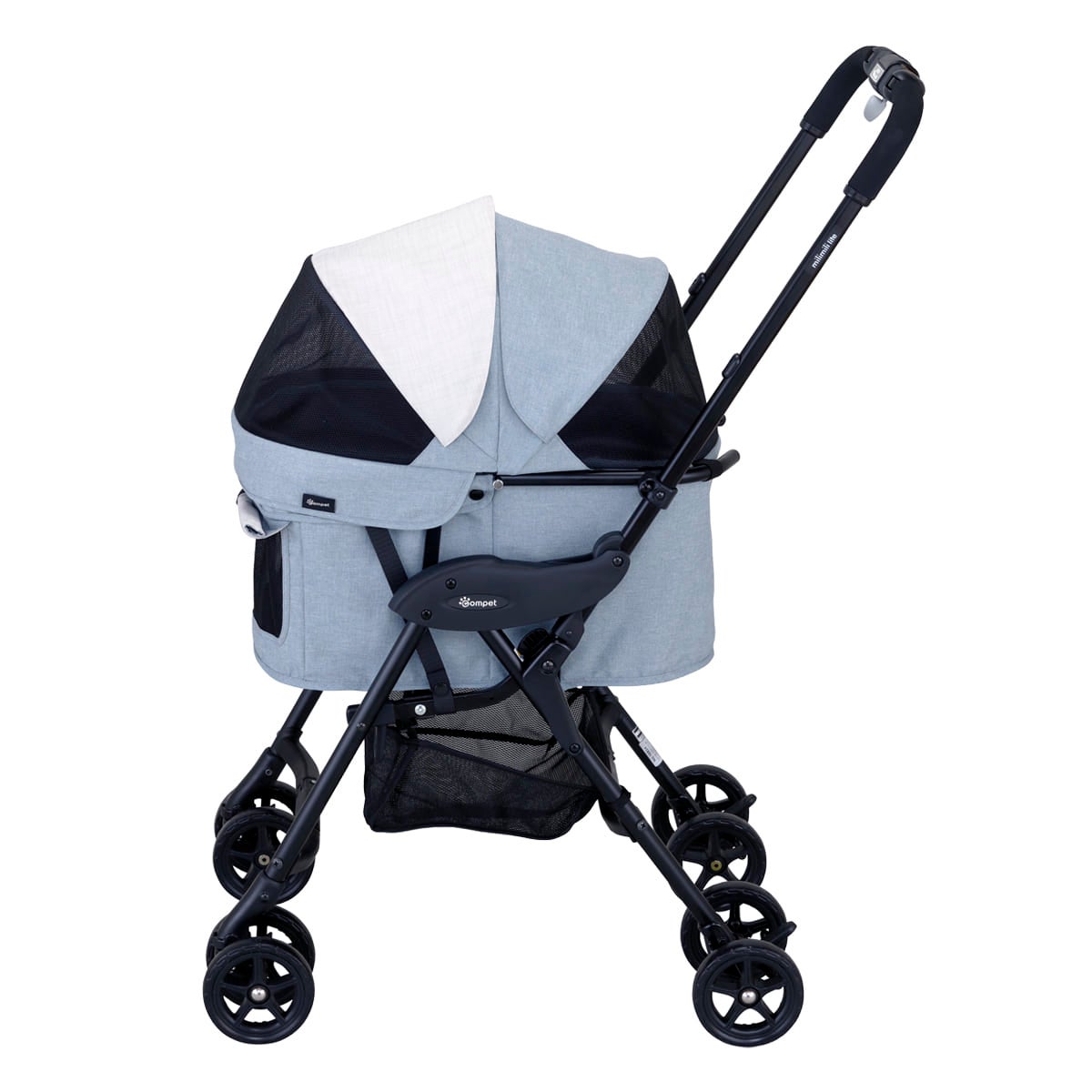 [レンタル] コンビ ペット用カート コムペット ミリミリライト アルファ 10th anniversary model ハワイアンブルー＋フリル ビーチベージュ - 3