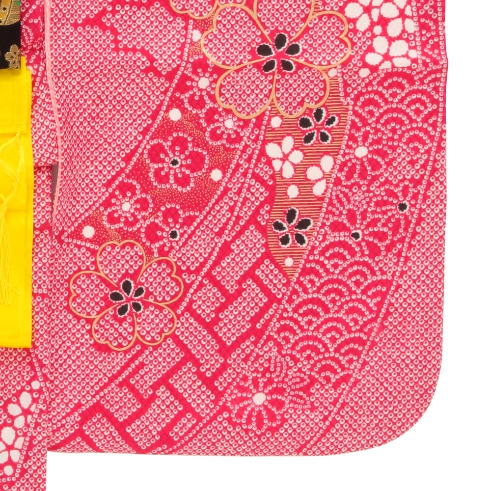 [レンタル] 七五三/節句 着物セット 7歳女の子 単色 幾何学模様の宅配レンタル - 2