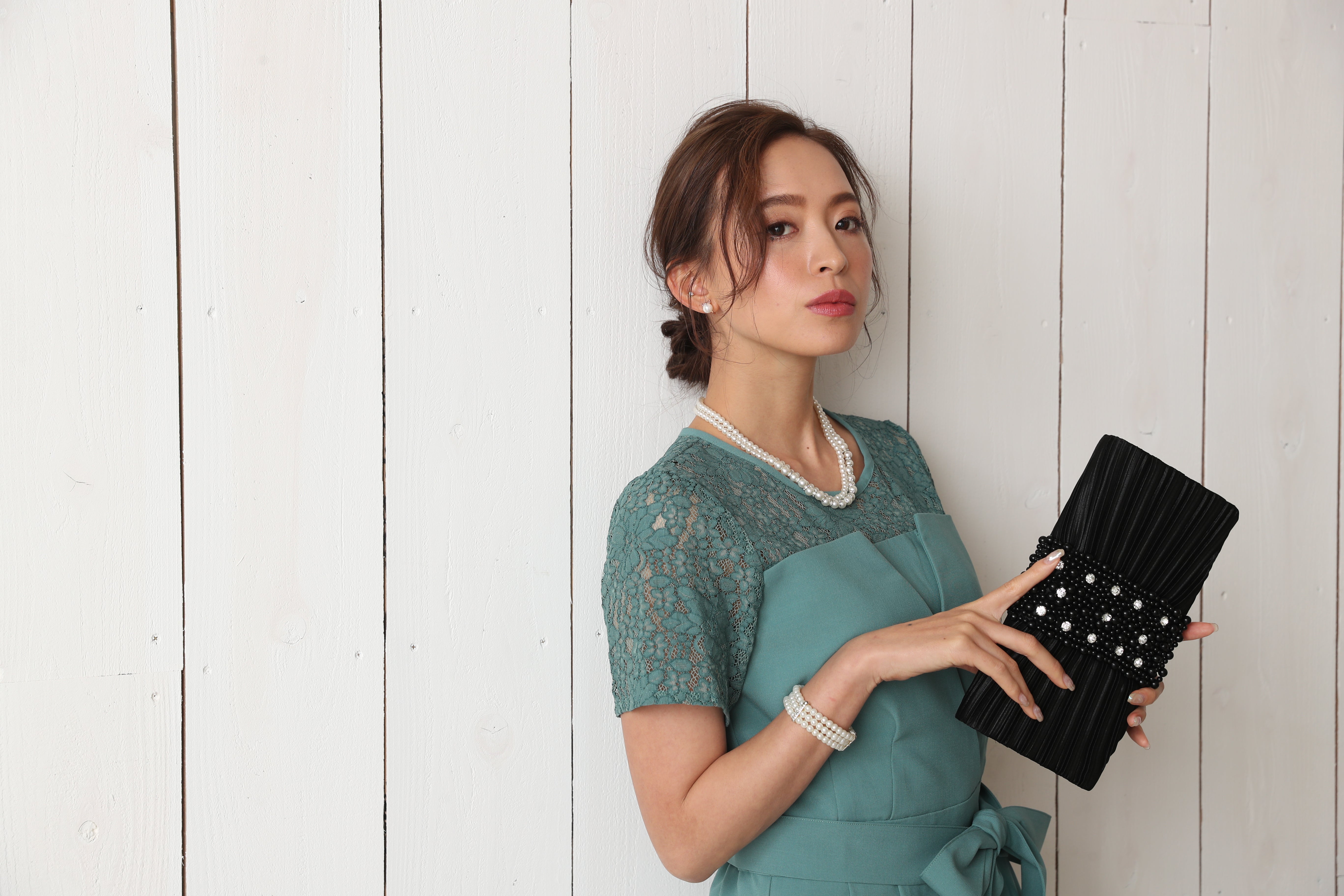 [レンタル] BELINDA DE CAPRIS 袖付きタックテーパード オールインワン パンツドレス ミントの宅配レンタル - 38