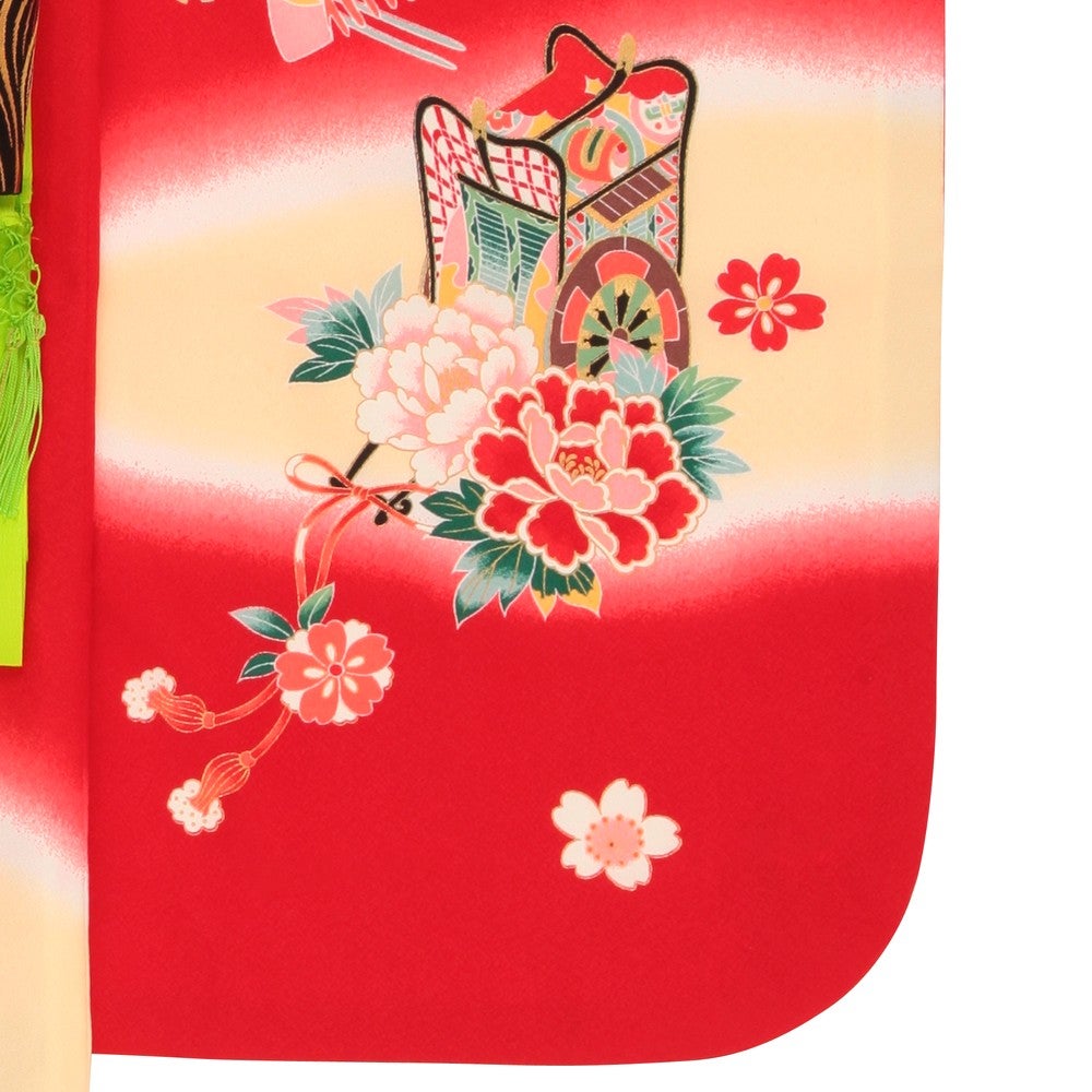 [レンタル] 七五三/節句 着物セット 7歳女の子 古典柄 御所車の宅配レンタル - 2