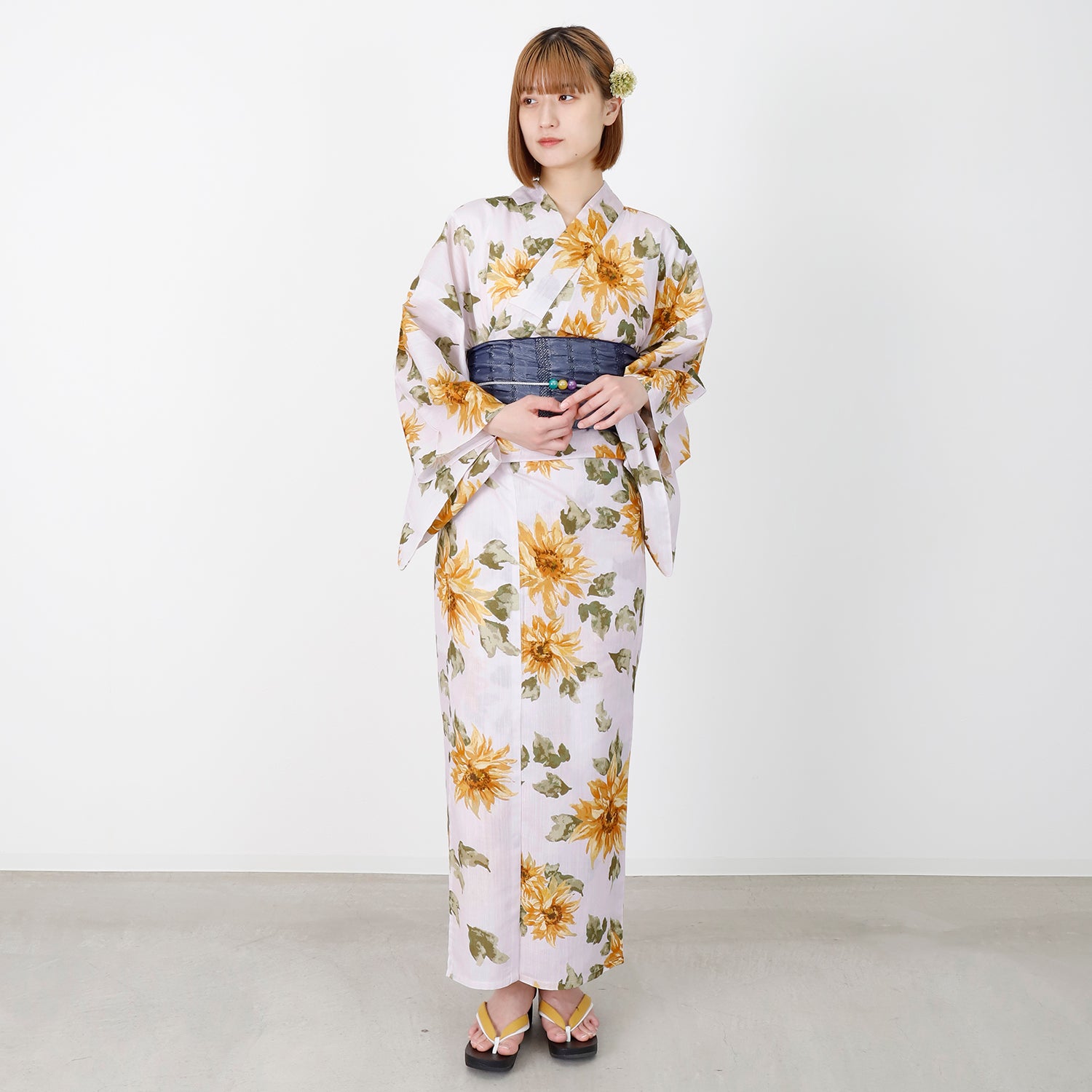 [レンタル] [2025新作]SION レディース浴衣 向日葵 フリーサイズの宅配レンタル - 3