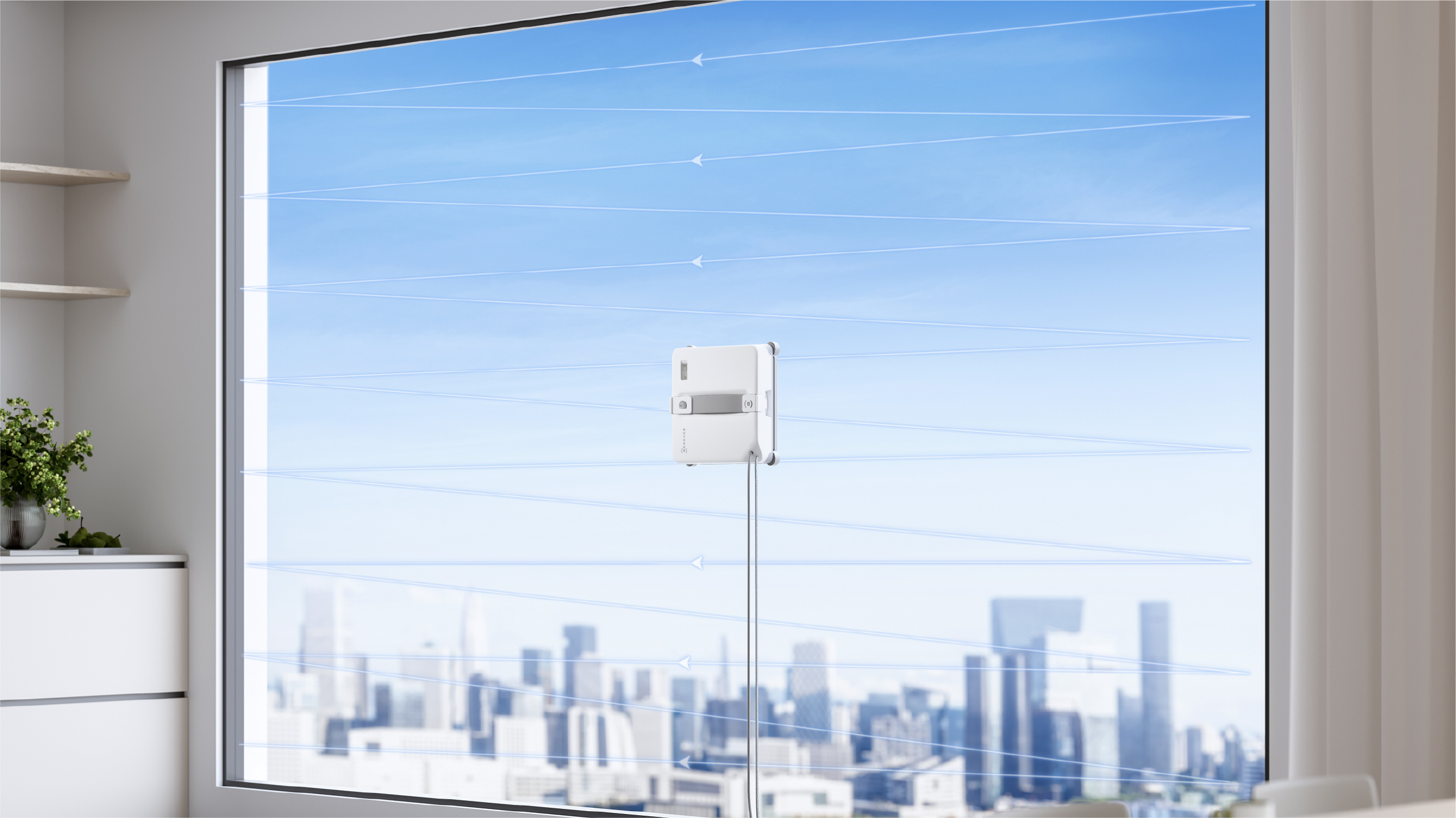 ECOVACS 窓掃除ロボット WINBOT mini2 高層窓での清掃 清掃経路表示 - 18