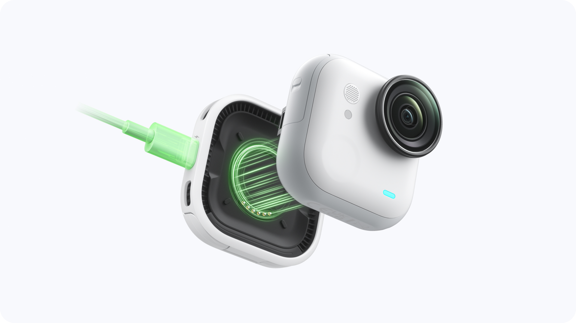 Insta360 GO Ultra FOMOパワーキット FOMOフレキシマウントとカメラの充電接続イメージ - 8