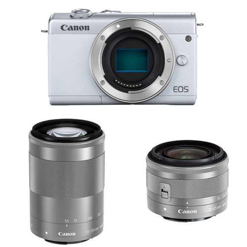 2枚で送料無料 Canon EOS M200 Wレンズキット WH | www